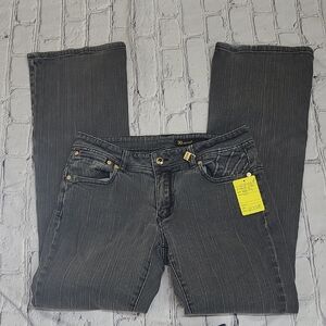 Elegant Gray Straight Leg Women's Jeans 30"